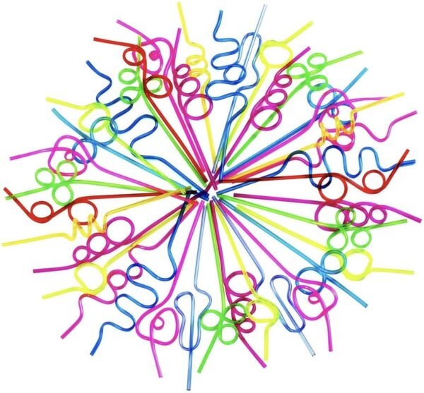 Curly Twisted Drinking Kids Party Straws 40 Pack