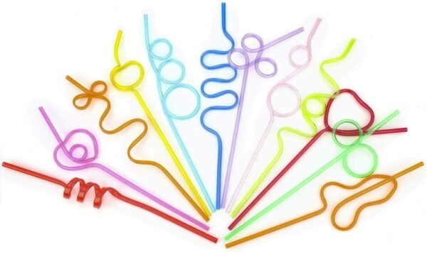 Curly Twisted Drinking Kids Party Straws 40 Pack