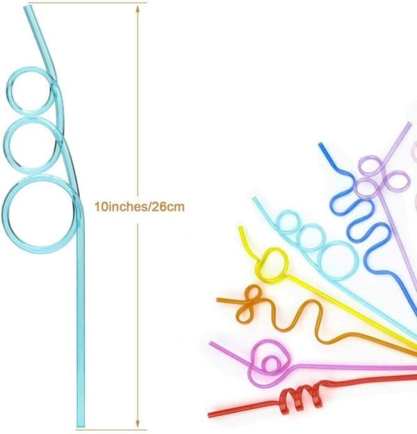 Curly Twisted Drinking Kids Party Straws 40 Pack