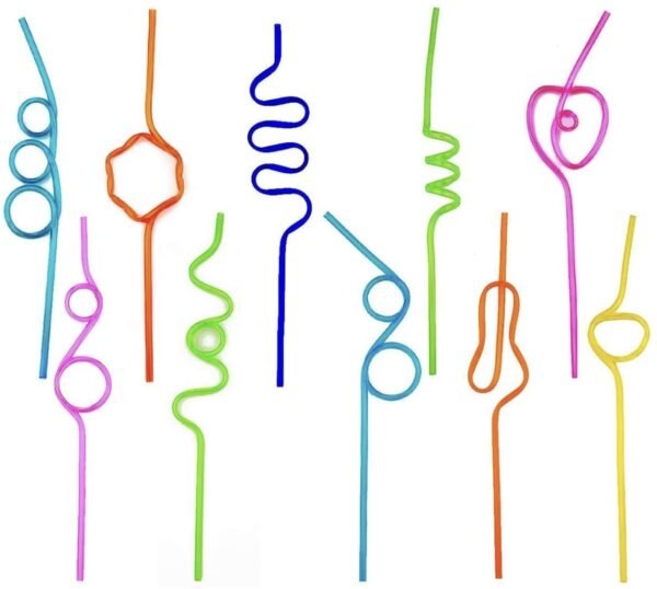 Curly Twisted Drinking Kids Party Straws 40 Pack