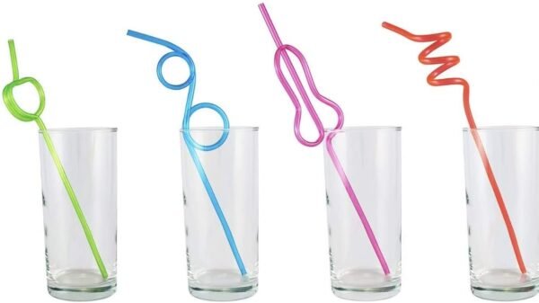 Curly Twisted Drinking Kids Party Straws 40 Pack