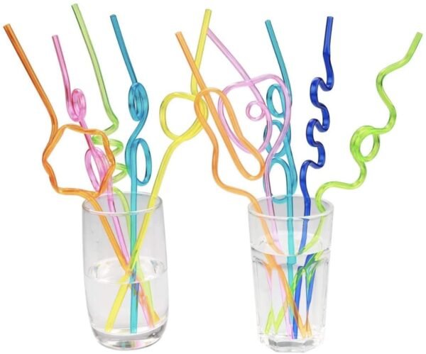 Curly Twisted Drinking Kids Party Straws 40 Pack