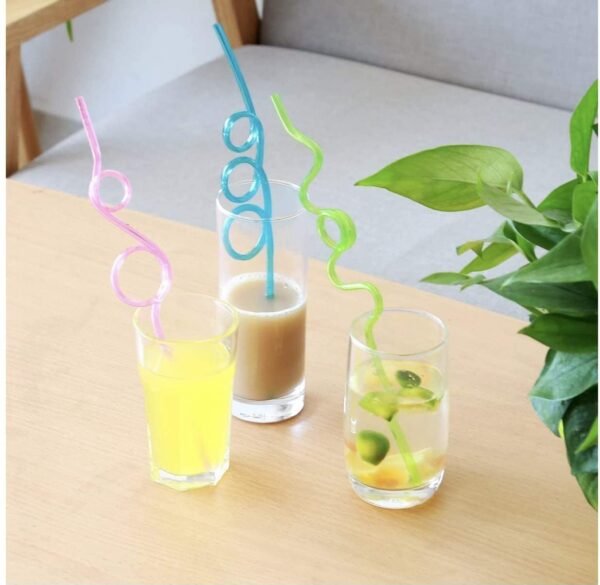 Curly Twisted Drinking Kids Party Straws 40 Pack