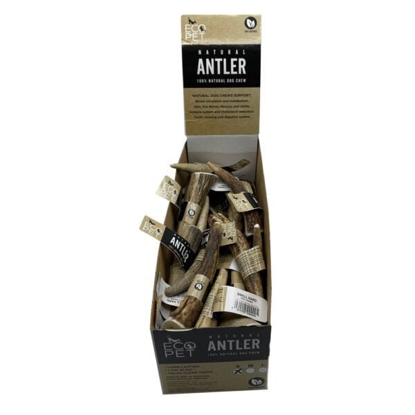 Eco Pet 100% Natural Premium Long Lasting Red Deer Elk Antler Dog Chew Toy Rich in Protein and Calcium – Small – Medium – Large
